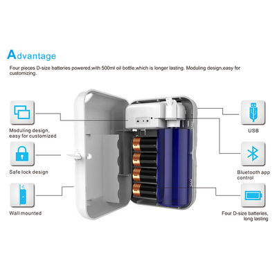 Commercial Wall Mounted 500ml Plastic Smart Aroma Diffuser For Hotel